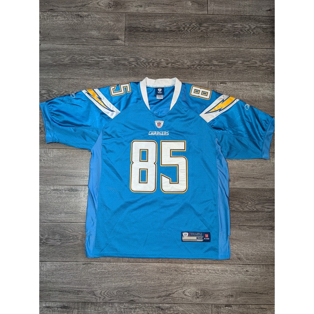 Reebok Antonio Gates San Diego Chargers NFL Jersey Blue Mens Size 52 85